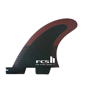 FCS II Pyzel PC Quad Rears Retail Fins, Black/Shiraz