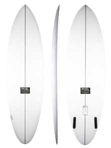 Pyzel Crisis Twin PU Surfboard with 2 FCS Fin Plugs