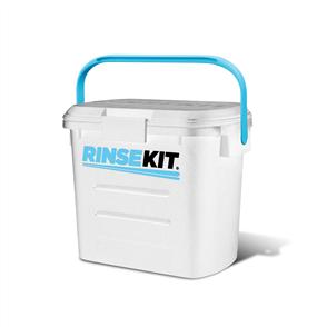 Rinsekit Portable Shower with Hose Nozzle, hose, adapter, valve & quick connect