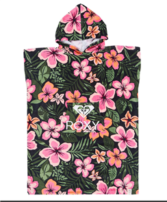 Roxy KIDS RG STAY MAGICAL HOODED TOWEL, ANTHRACITE FEARLESS FLORAL