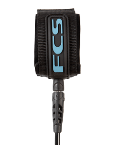 FCS 6' Comp Classic Leash, Tranquil Blue/Black