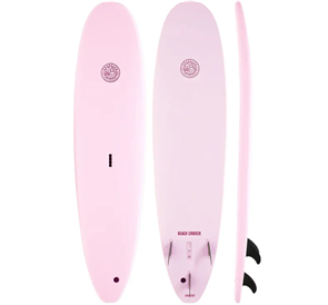 Gnaraloo Beach Cruiser Soft Surfboard, Marshmallow Pink