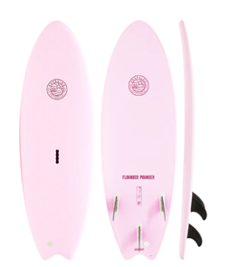 Gnaraloo Flounder Pounder Soft Surfboard, Marshmallow Pink