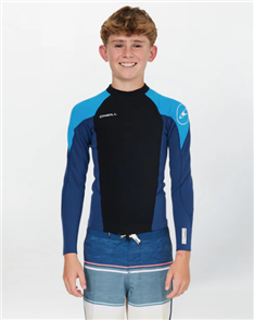 O'Neill BOYS REACTOR 2 LS CREW WETSUIT TOP 1.5MM, NAVY
