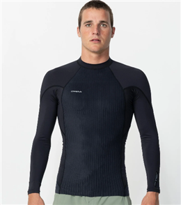 O'Neill HYPERFREAK TB3X NEO/LYCRA 0.5mm LS CREW WETSUIT TOP, BLACK