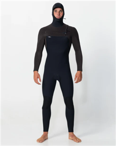 O'Neill HYPERFREAK CZ FULL W/ HOOD 5/4+MM, IN7 BLACK/ARABICA