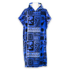 Sticky Johnson Aotearoa Blue Hooded Towel (3 sizes)