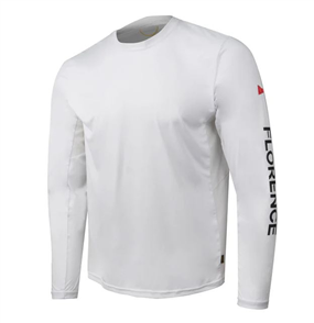FLORENCE MARINE X Sun Pro Logo Long Sleeve UPF Shirt, White