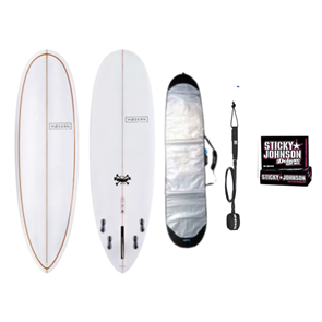 Modern Love Child Surfboard Clear Combo, includes Bag, Leash & Wax