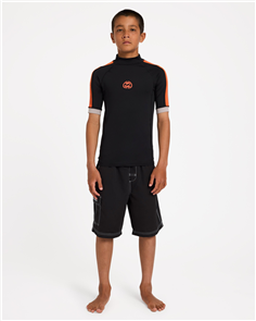 Billabong Wetsuits BOYS 8-16 50+UPF SPEC 73 PF S/S RASH TOP, BLK