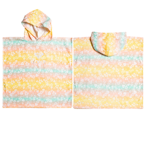 Roxy 100% COTTON SUNSHINE LITTLE HIBISCUS HOODED TOWEL KIDS 3-7 YRS, YELLOW
