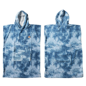 Vissla 100% COTTON HOODED PONCHO TOWEL ADULT, BLUE TIE DYE