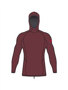Florence Windshield Long Sleeve Hooded Rashguard, Maroon