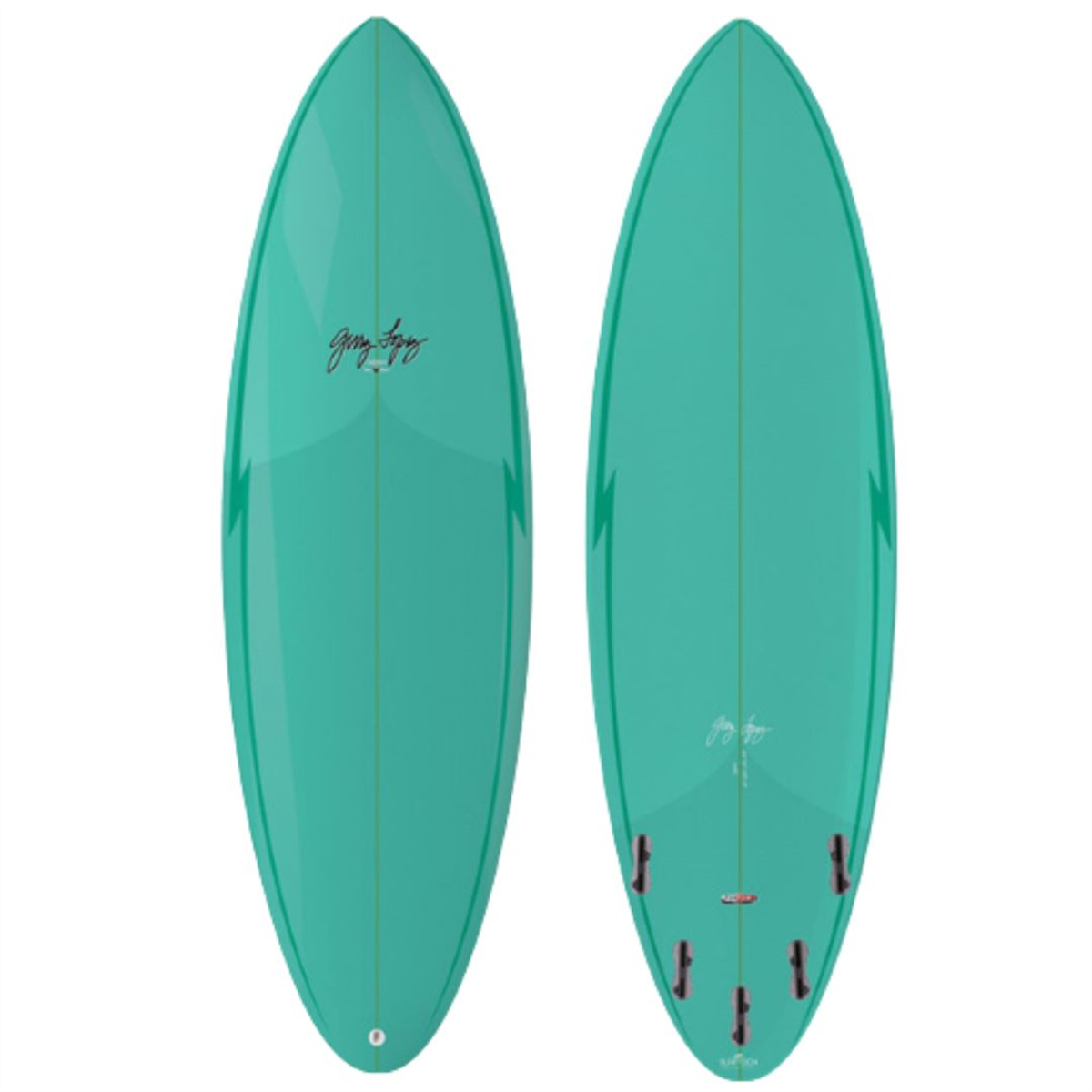 Gerry Lopez Squirty FiveFin Surfboard, Green