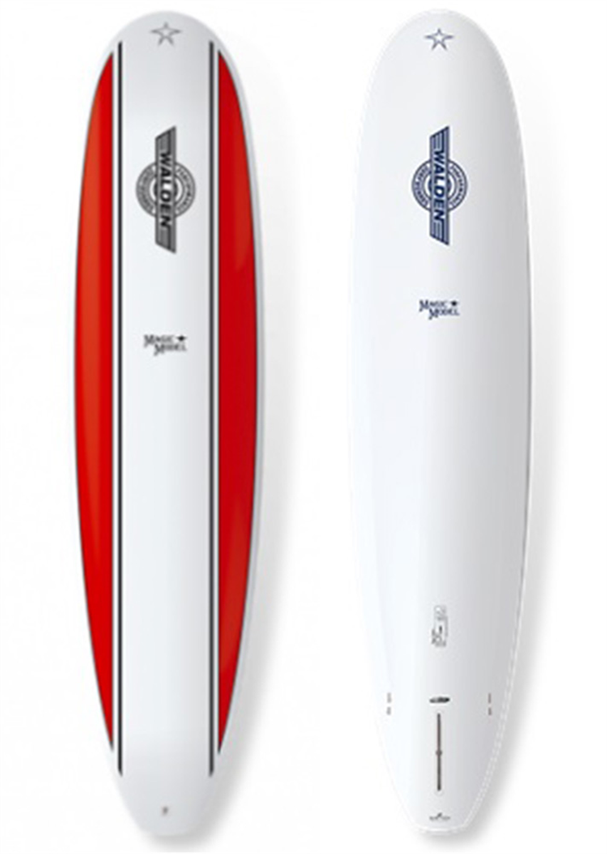 Walden Magic Model Fusion Parobolic Surfboard, White/ Red Underground
