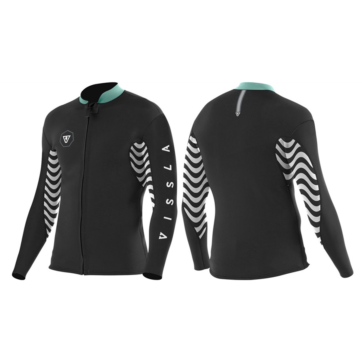 Vissla Wetsuits Youth 7 Seas Shredder 2Mm Front Zip Wetsuit Top, Black