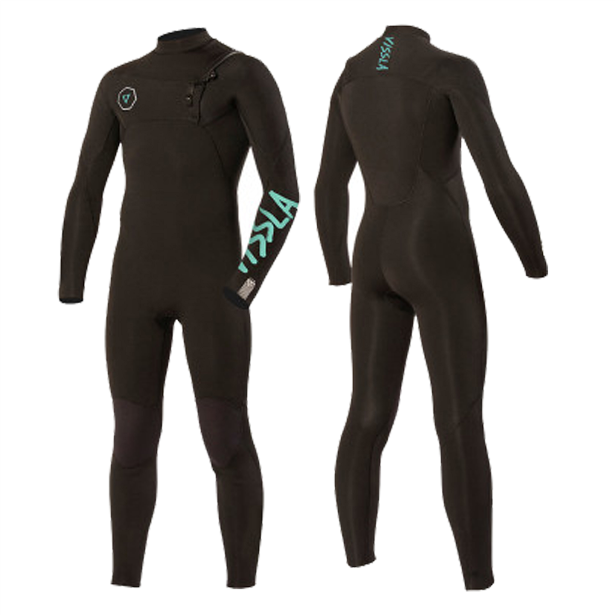 Vissla Wetsuits 7 Seas Boys 3/2Mm Full Chest Zip Steamer, Black