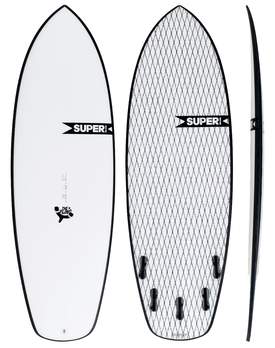 Super Brand The Fling Superflex Shortboard, Clear Underground Surf