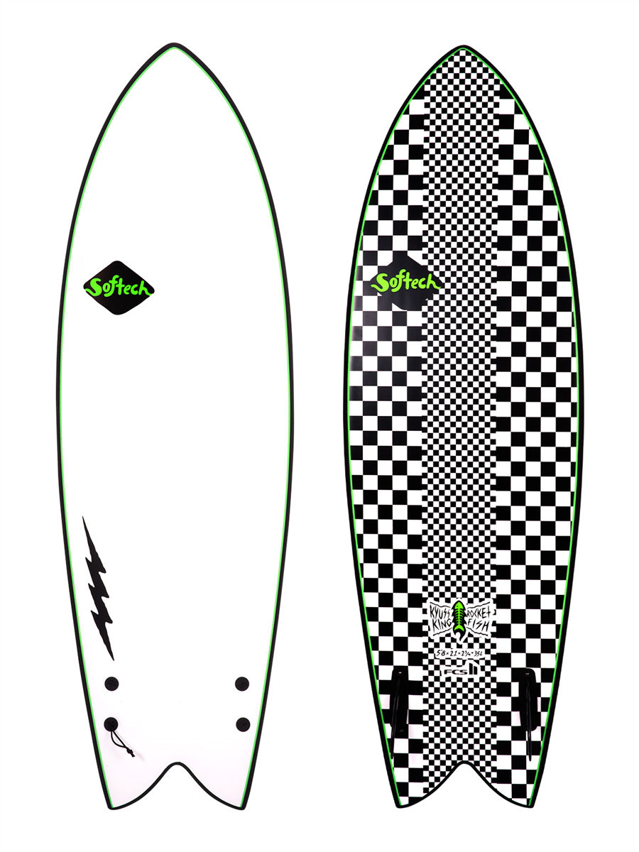 Softech Surfboards Kyuss Fish Soft Surfboard, Checkered Underground Surf