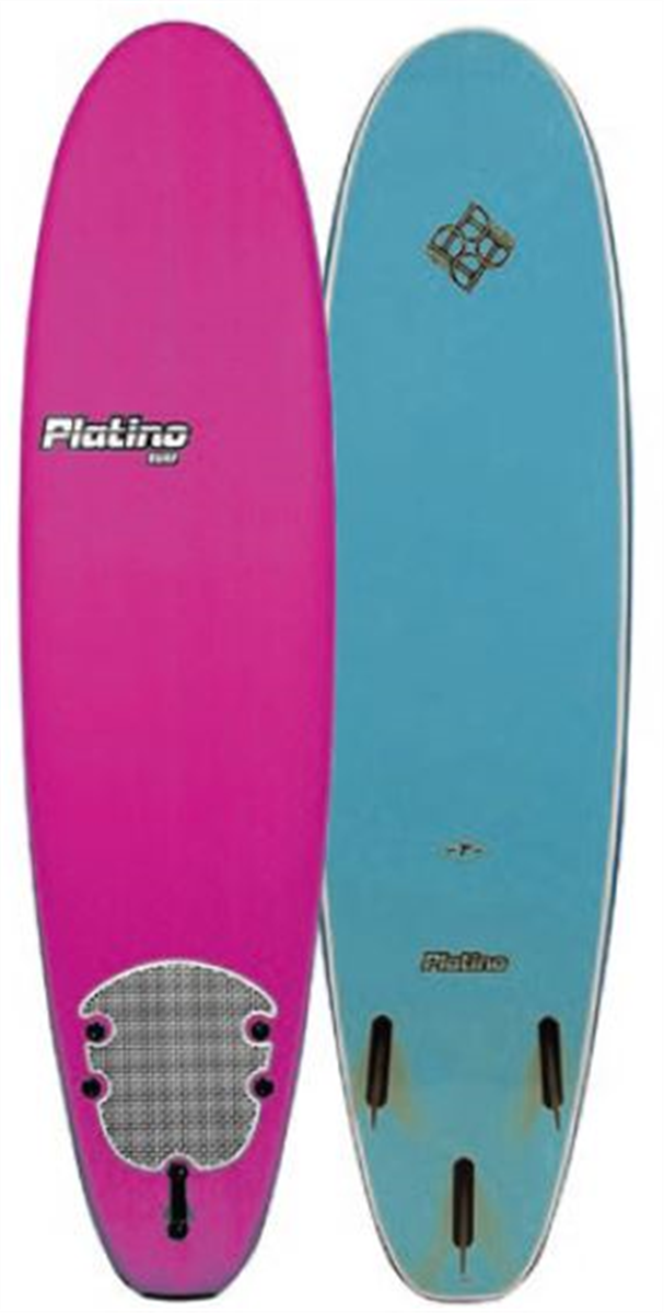 Platino Soft Surfboard, Pink/Steel Underground Surf
