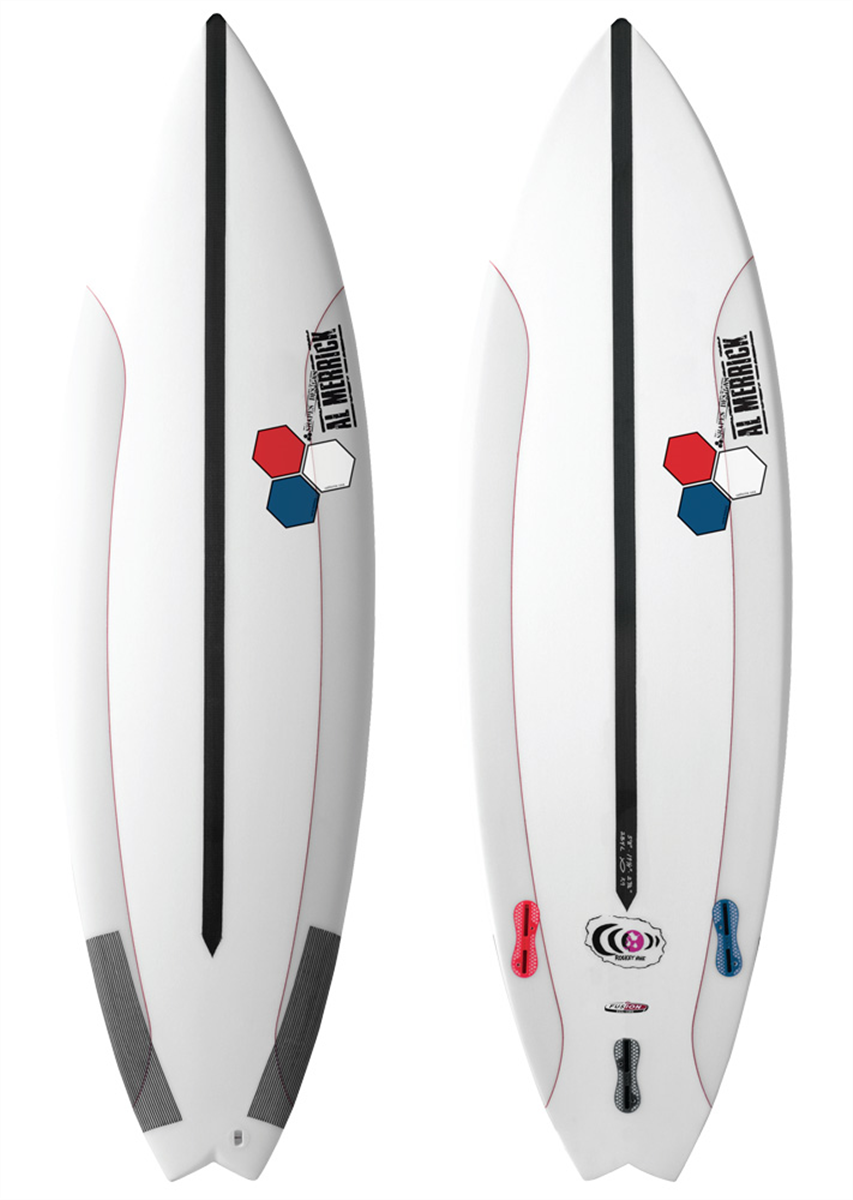 Channel Islands Rocket 9 Fusion DualCore Surfboard Clear/Blue