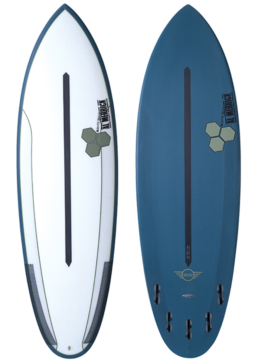 Channel Islands Mini Dual Core Surfboard, Blue Green Underground Surf