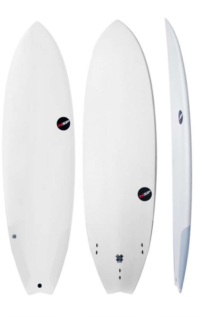 Nsp Protech Epoxy Fish Surfboard, White Underground Surf